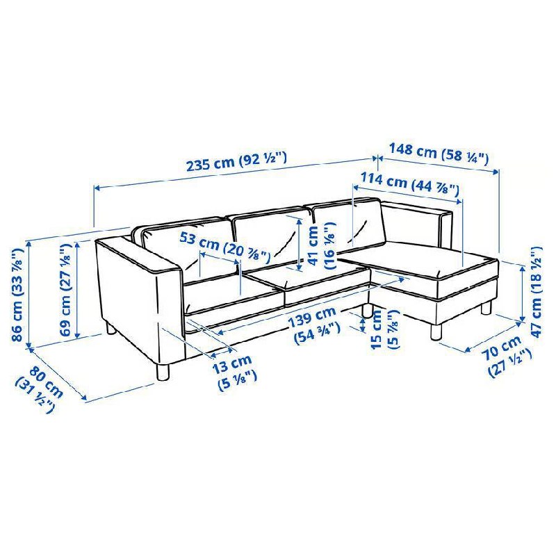 Triosedačnik ugaona kauč Ikea PÅRUP photo 5