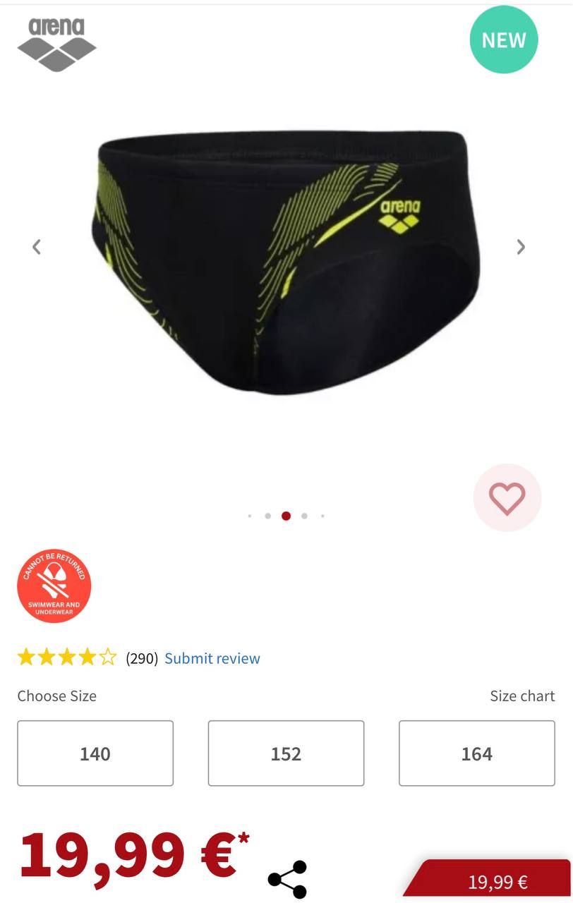 Sport swim trunks Arena