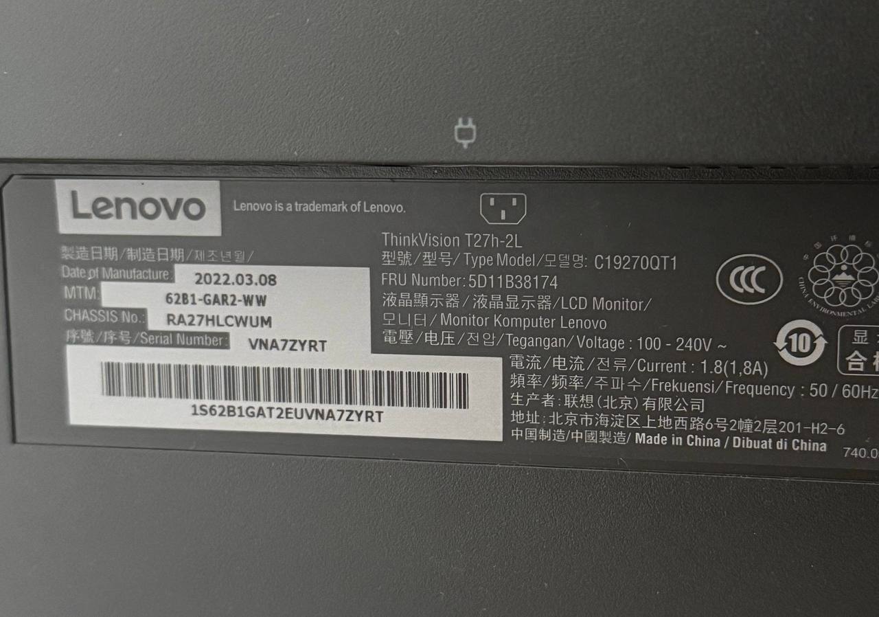 Lenovo ThinkVision T27h-2L монитор, 27 инча photo 6