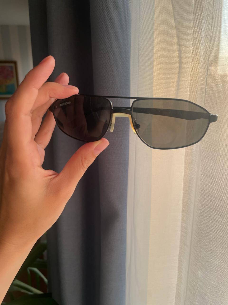 Balenciaga crna metalna naočara za sunce unisex original photo 2