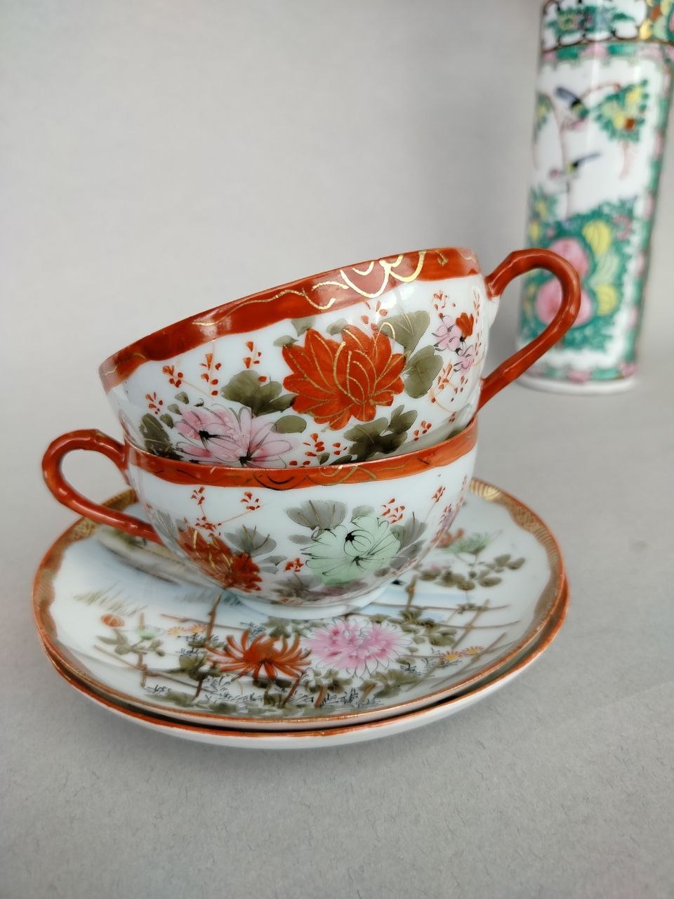 Vintage set of fine bone china (sugar bowl with lid and milk jug) photo 3