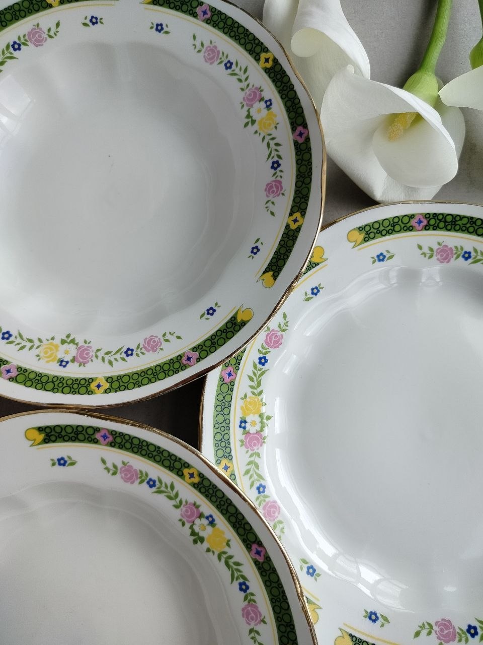 Vintage set of fine bone china (sugar bowl with lid and milk jug) photo 9