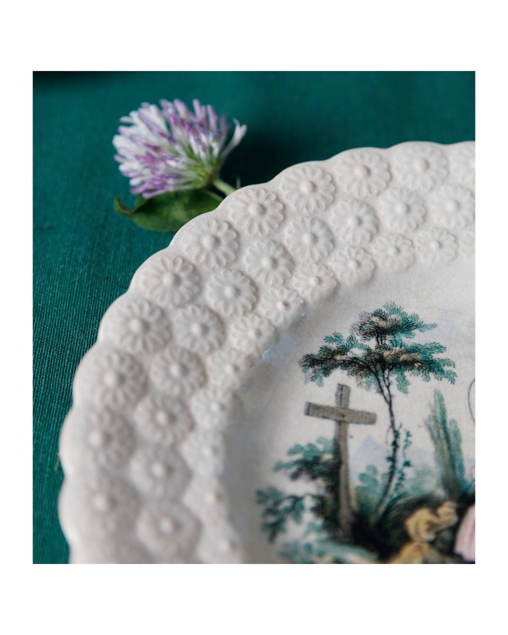 Antique English ceramic plate / saucer photo 2