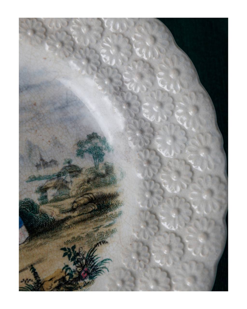 Antique English ceramic plate / saucer photo 3