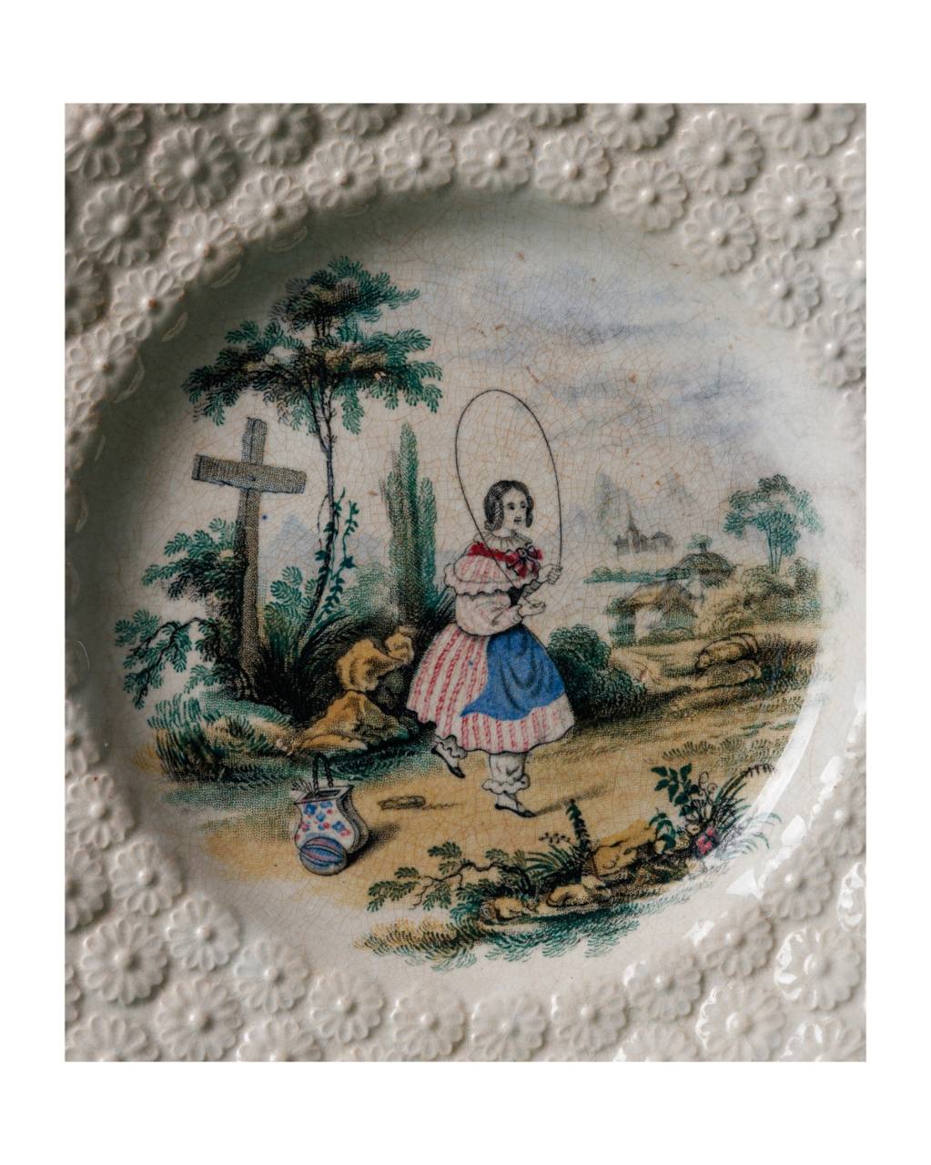 Antique English ceramic plate / saucer photo 4