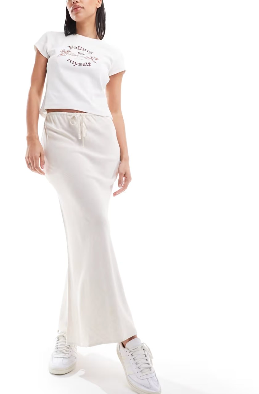 Linen maxi suknja Stradivarius