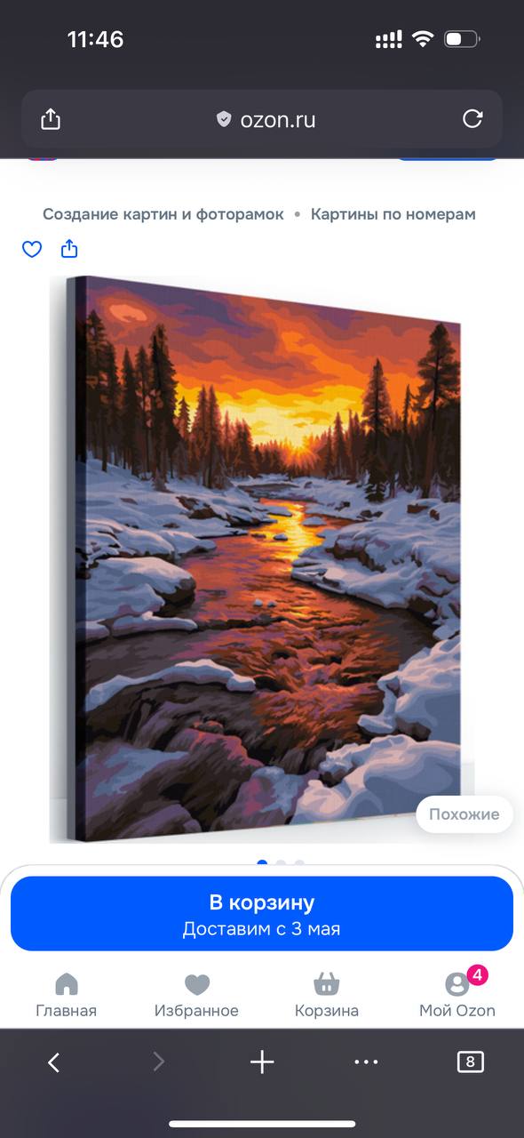 Paint by numbers "Winter Sunset"
