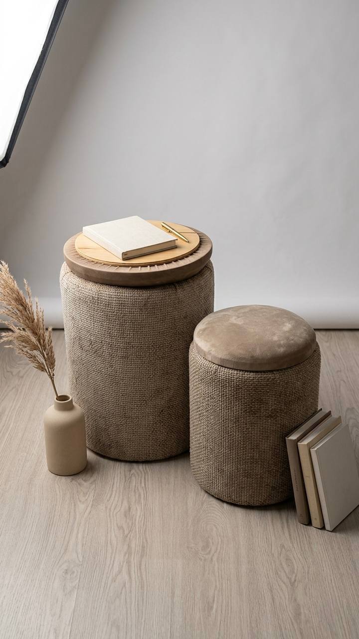 set of two poufs