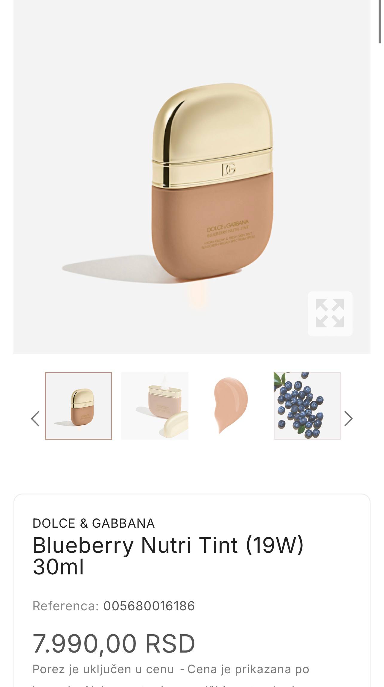 Тональный тинт DOLCE & GABBANA Blueberry Nutri Tint photo 2