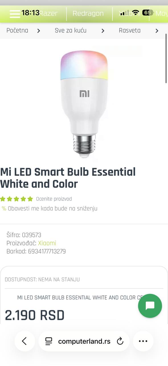 Mi Smart LED Bulb Essential (White and Color)