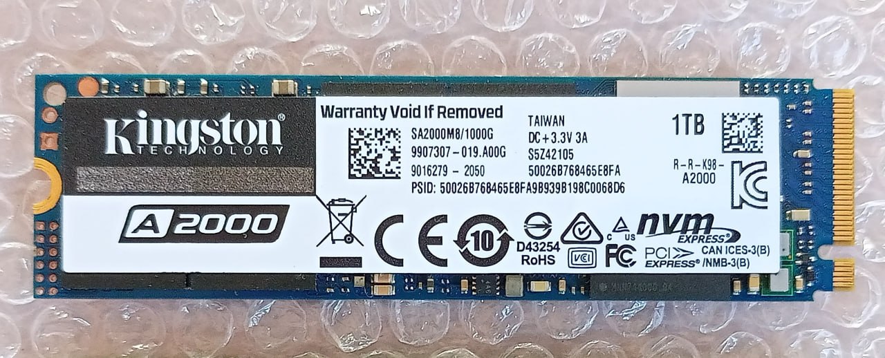 SSD 1TB Kingston A2000 M.2 2280 PCIe 3.0 x4 NVMe photo 2