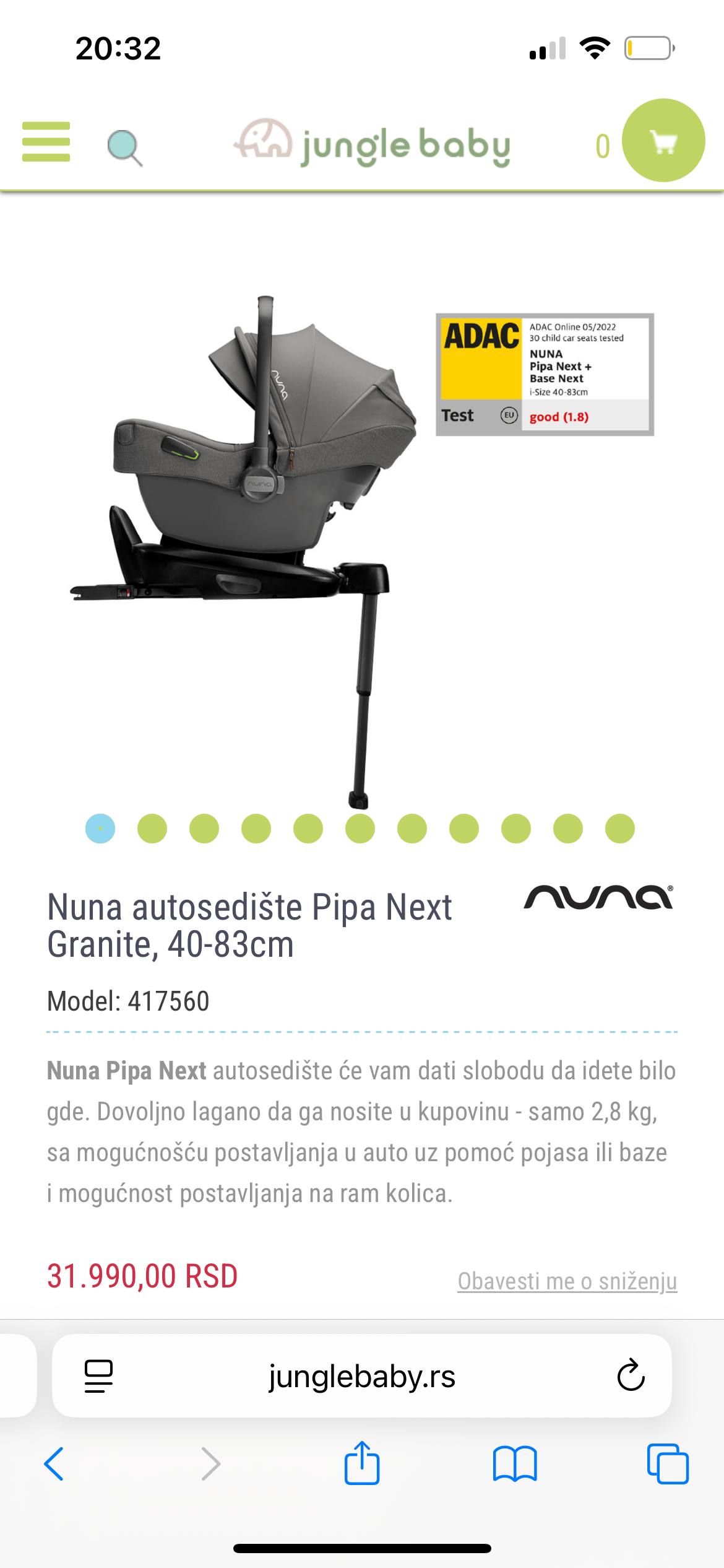 Nuna Pipa Next autoledja