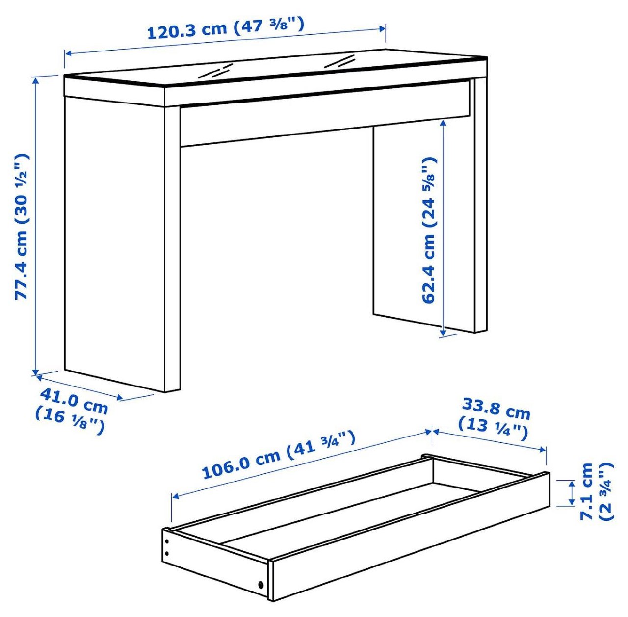 Radni/toaletni sto IKEA MALM photo 2