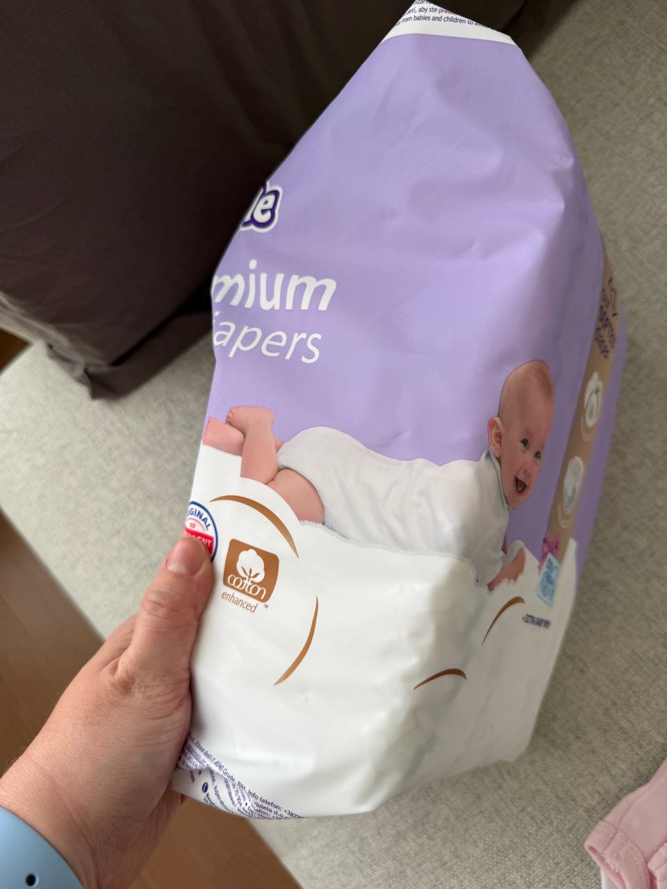 Half a pack of diapers