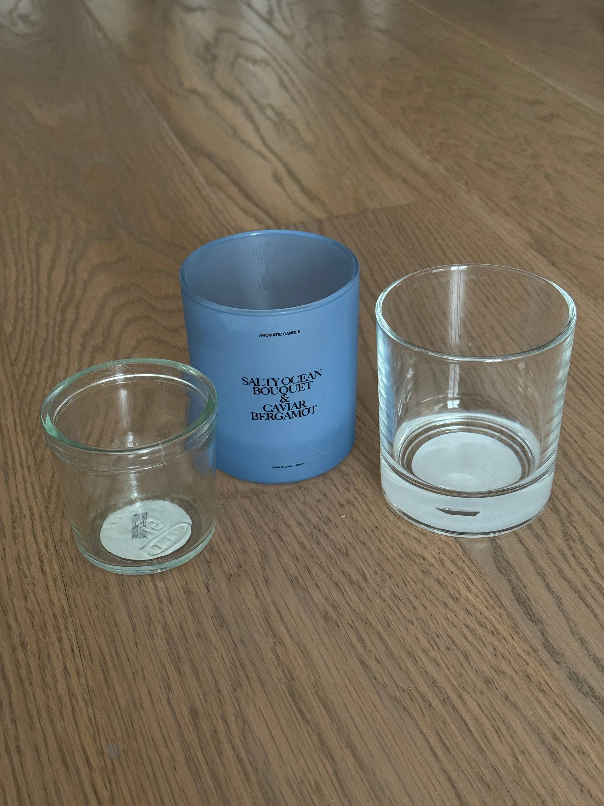 small glasses from under candles