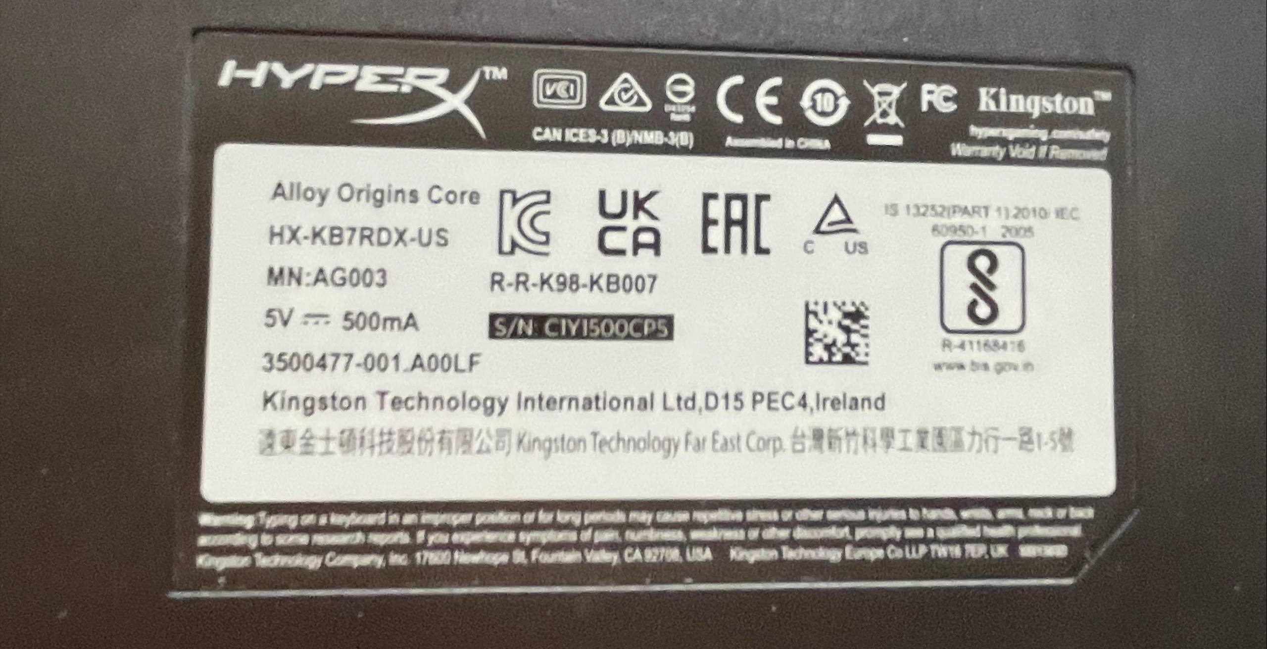 HyperX alloy origins core hx-kb7rdx-us mechanical keyboard photo 2