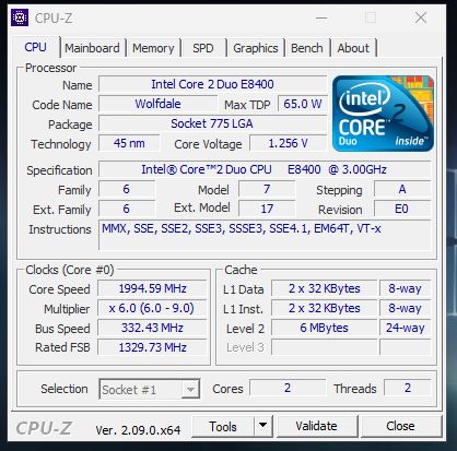 Set: Ploča + Intel Core2 Duo E8400 procesor photo 2