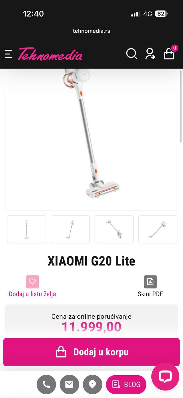 Xiaomi g20 lite usisavač