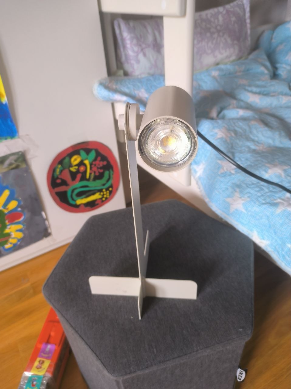 IKEA table and floor lamps