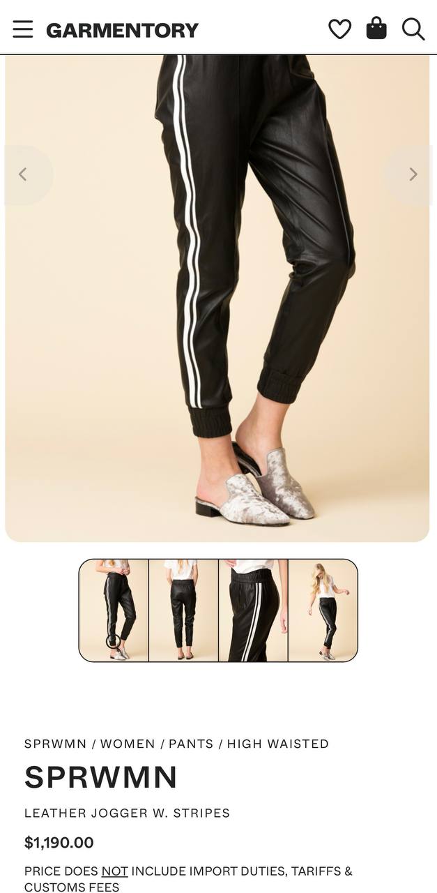 Spring/Summer leather joggers