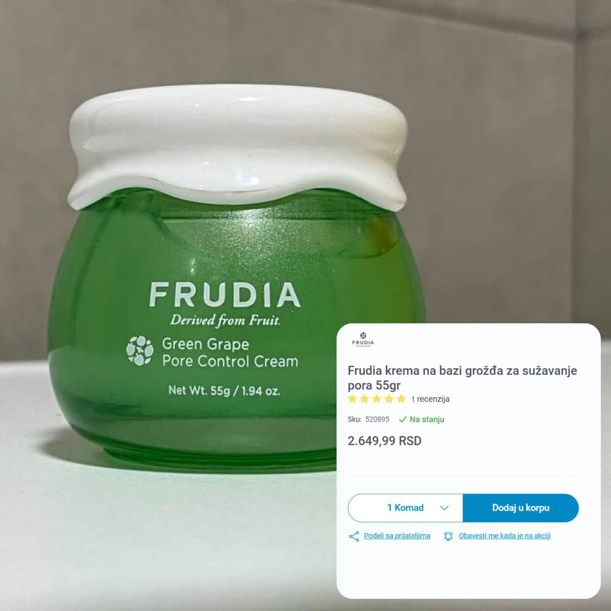 FRUDIA krem za lice sa ekstraktom grožđa