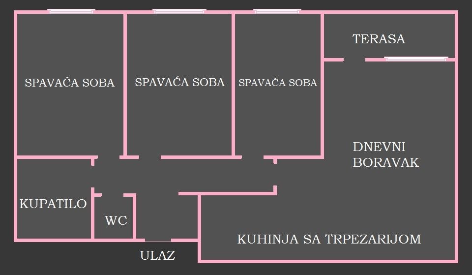 1 sobe, Stan, 80 m²