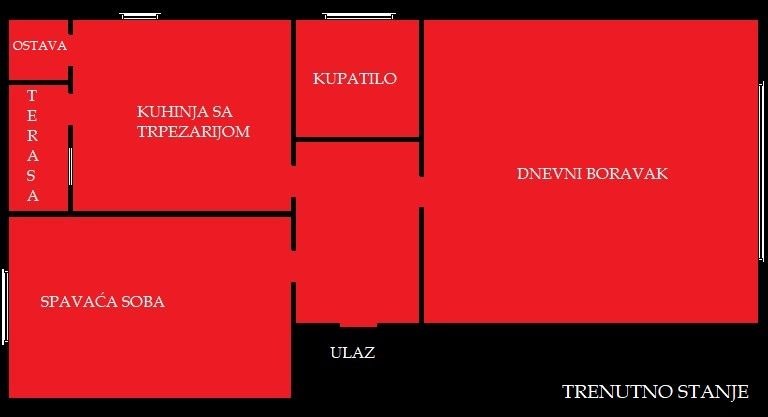 2 sobe, Stan, 56 m²