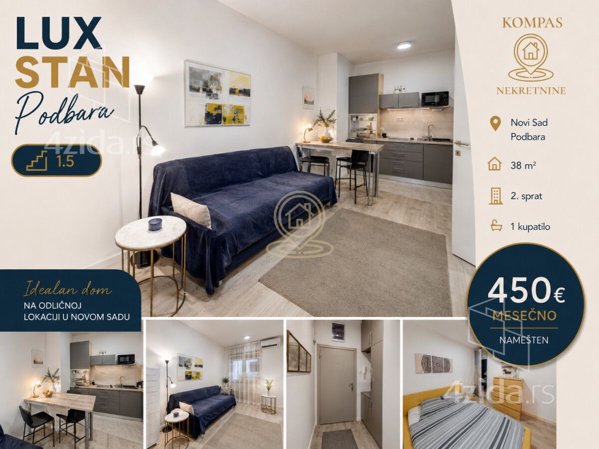 1.5 sobe, Stan, 38 m²